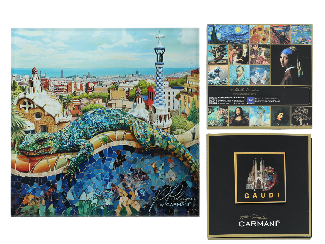 Glasuntersetzer, Pod-becher, Antoni-gaudi-mosaikgemälde, Geschenk, Kunst