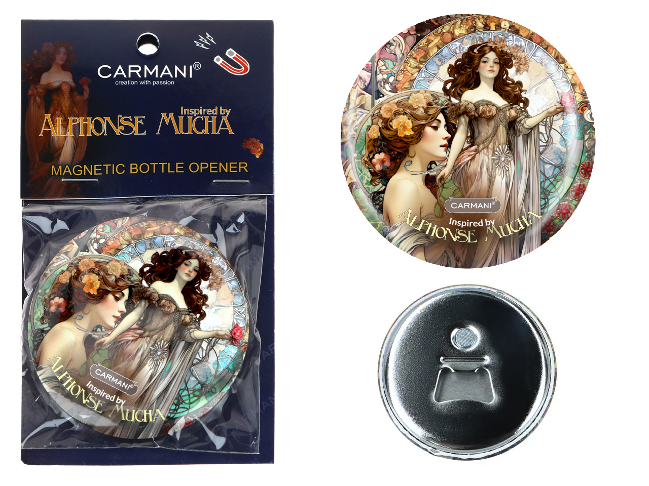 Flaschenöffner-kühlschrankmagnet, Alphons Mucha Küchenhelfer