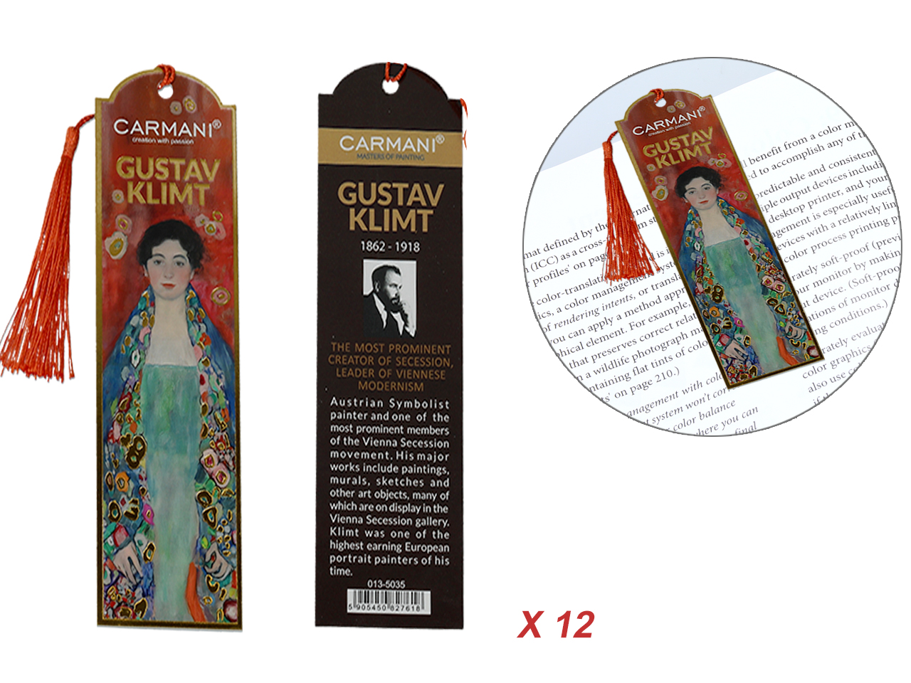 Set Mit 12 Lesezeichen Für Das Buch Gustav Klimt „miss Lieser“ – Geschenkidee