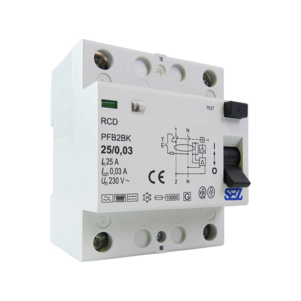 Fehlerstromschutzschalter 25 A 30 Ma 2p 10 Ka Typ B Rcd Rccb
