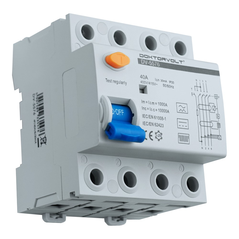 Fehlerstromschutzschalter Typ B 4p 40a 30ma Für Wallbox-ladegeräte Für Elektrofahrzeuge