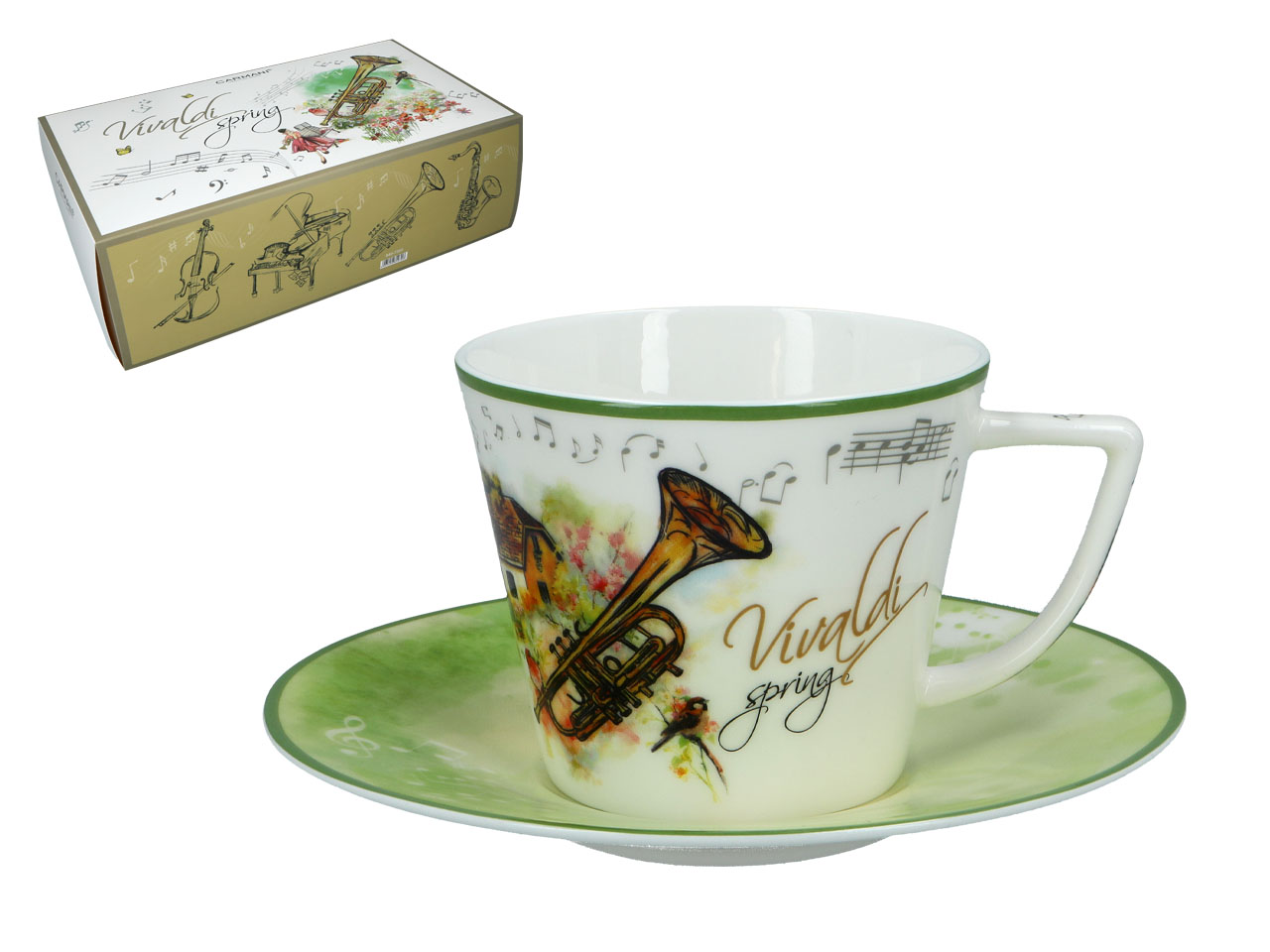 Tasse Mit Untertasse Antonio Vivaldi Frühling Carmani Geschenk Für Kaffee