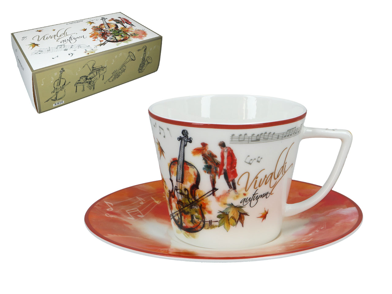 Tasse Mit Untertasse Antonio Vivaldi Herbst Carmani Geschenktee