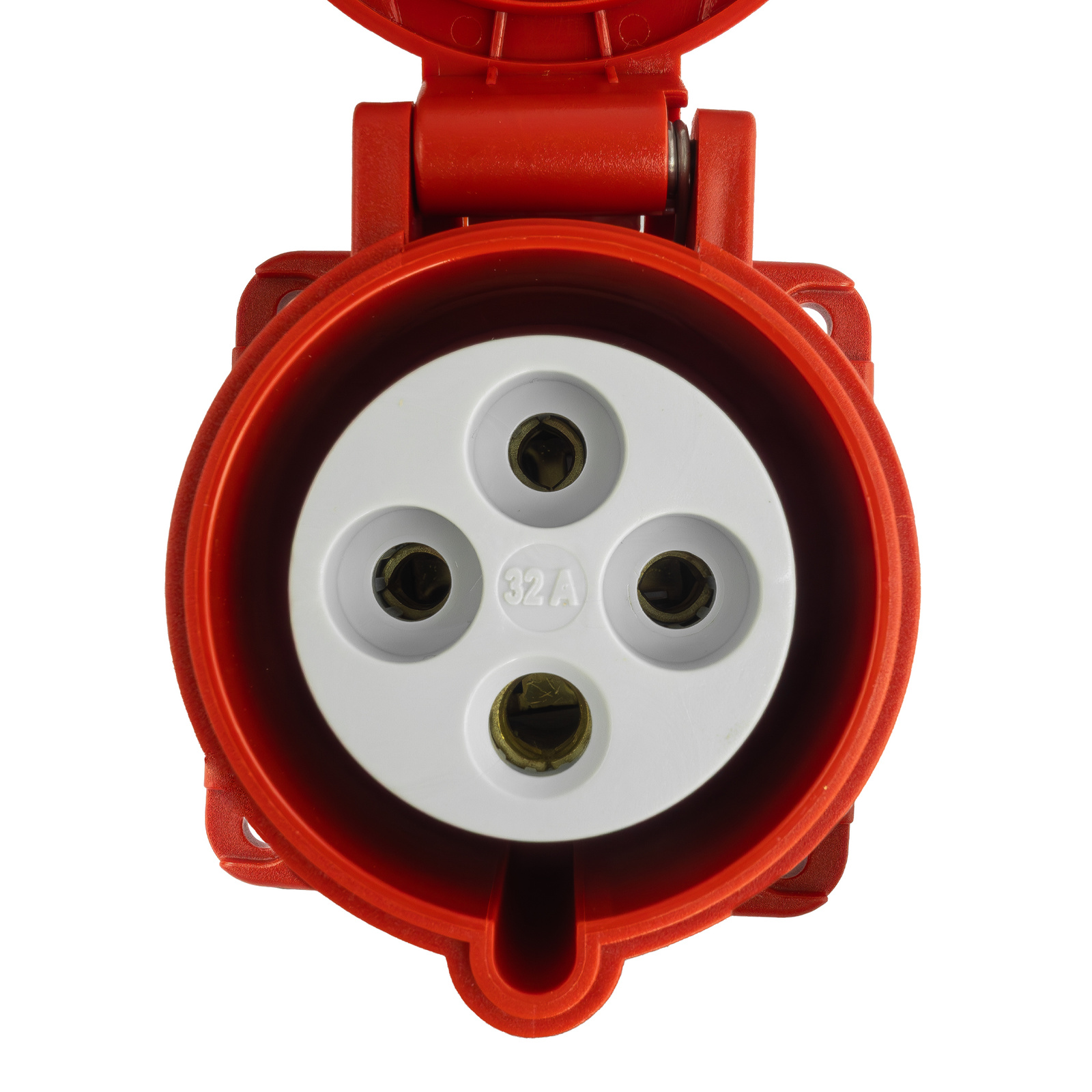 Gerade Cee-steckdose 400 V 32 A 4-polig 75 X 75 Mm Rot