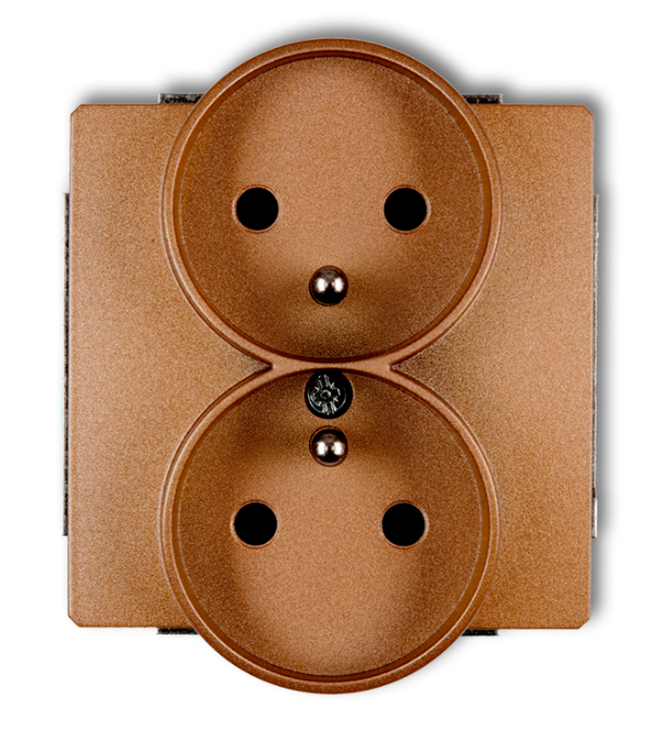 Deco Doppelsteckdose Mit/ohne Goldmetallic 8dgpr-2zp