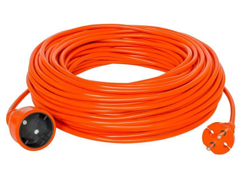 Gartenverlängerungskabel Mit 1 Steckdose, 15 M /h03vv-f 2x1/ 10 A Orange