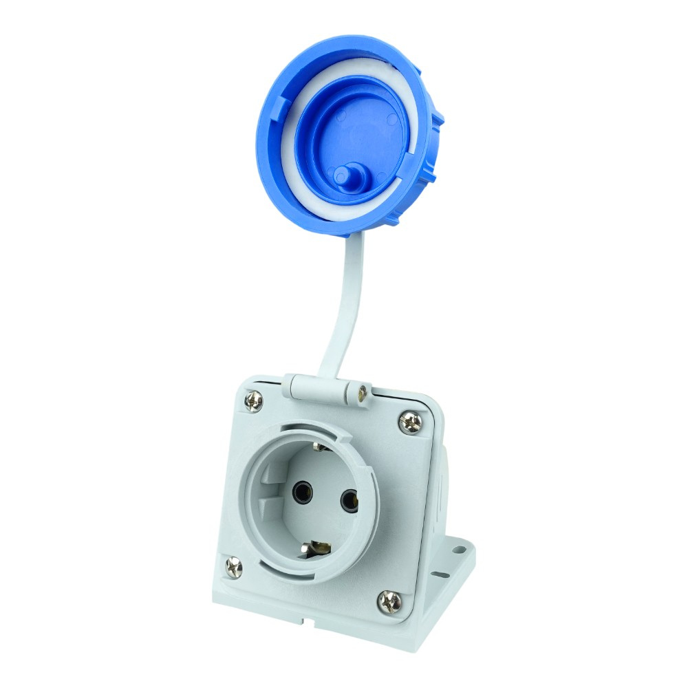 Hermetische Wandsteckdose 16a 2p+z 230v Ip68 Aufputz Schuko 1162