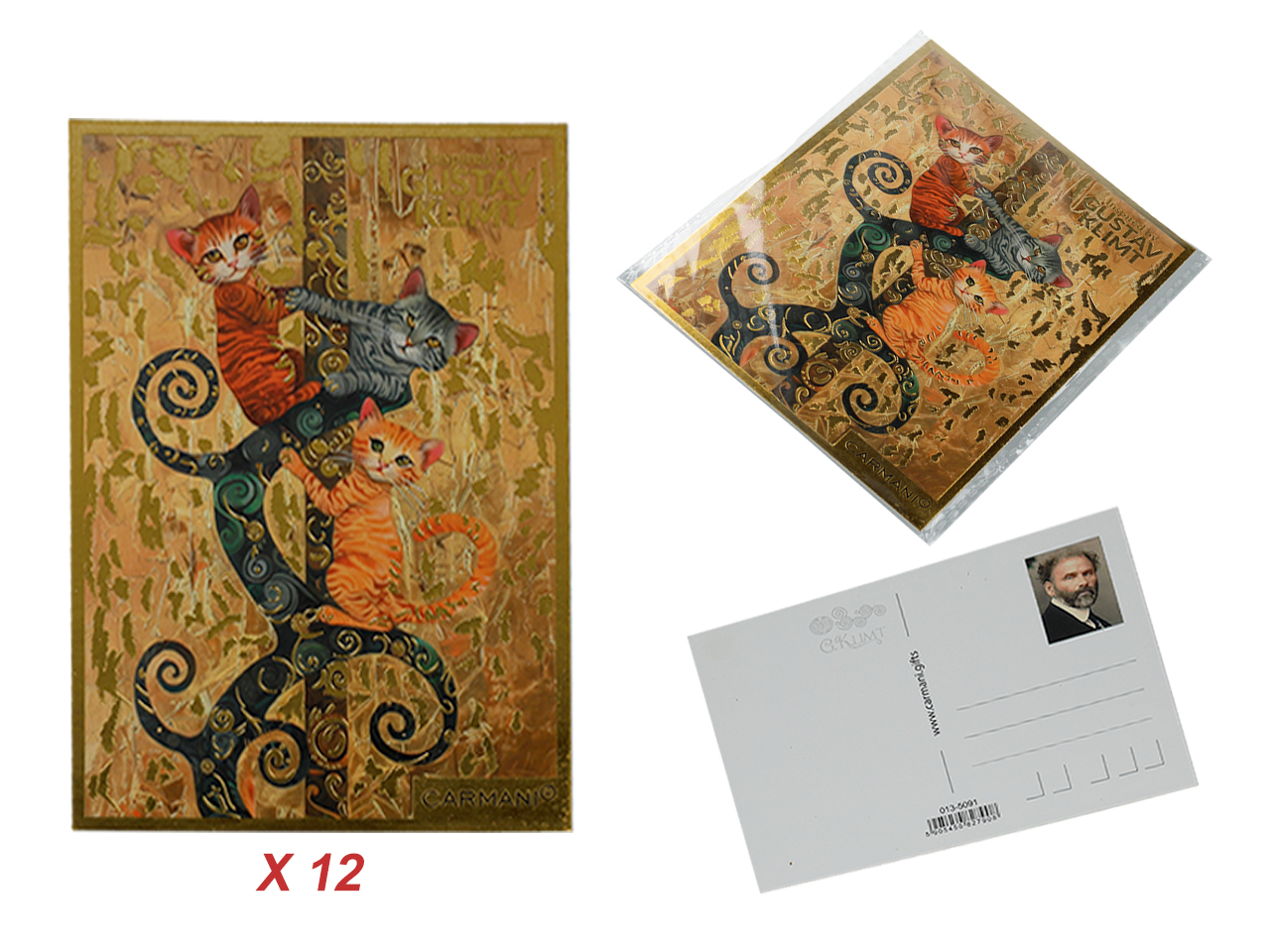 Set Mit 12 Postkarten, Motive Von Gustav Klimt, Geschenkidee, 12 Stück