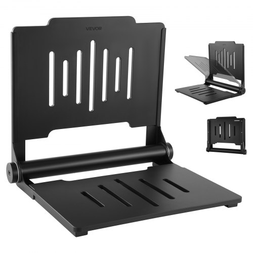 Klappbarer Duschsitz Zur Wandmontage (496 X 417 Mm Sitzfläche), Wandklappstuhl Mit Stützender Rückenlehne, Duschsitz (180 Kg Belastbar) Für Erwachsene & Senioren, Geeignet Für Badezimmer & Flur