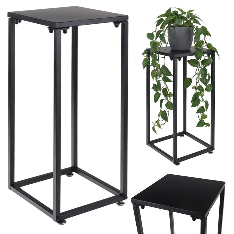 Blumenständer Aus Metall, Wohnzimmerdekoration, Schwarz, 60 Cm Loft