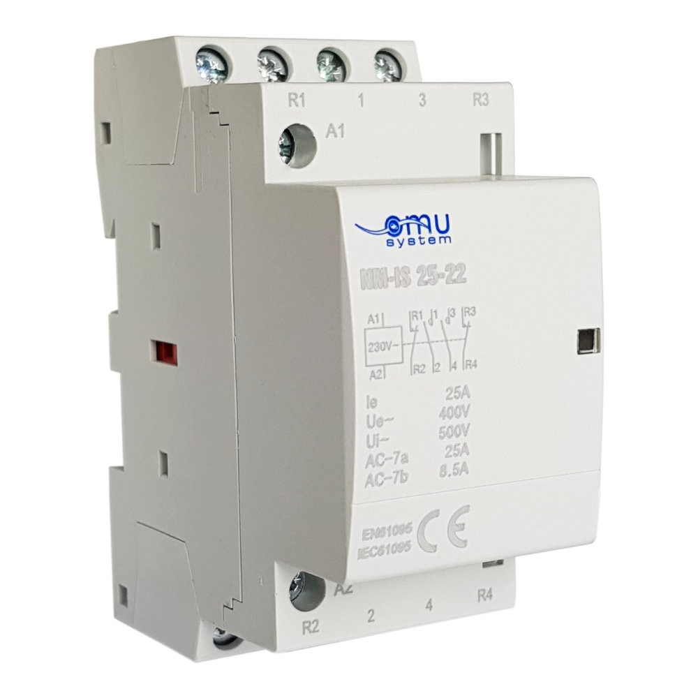 Modulares Schütz 25a 2no+2nc 2z 2r Zur Steuerung Von 1- Und 3-phasen-systemen.