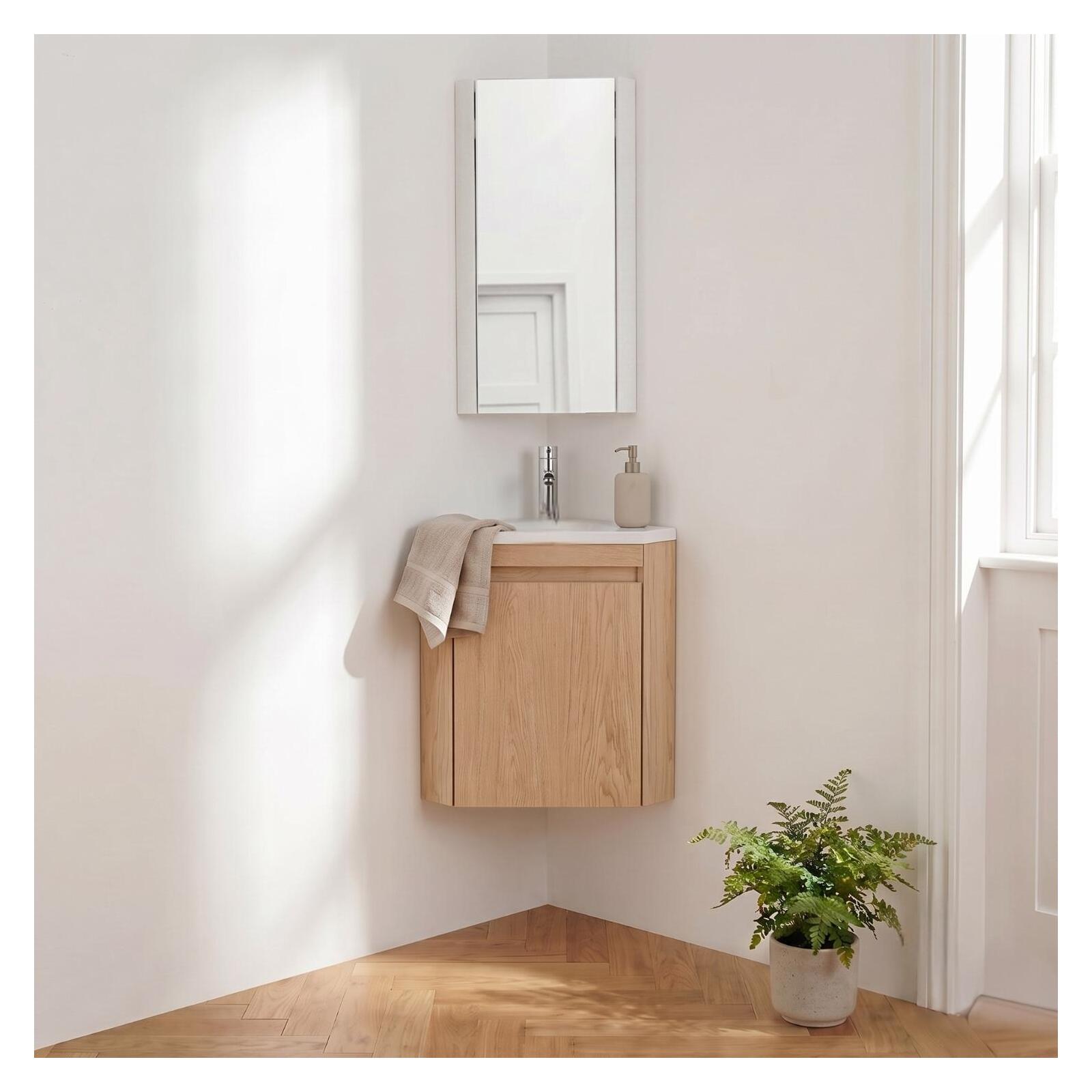 Ensemble Lisa Lave-mains D'Angle Suspendu, Vasque, Robinet Et Armoire