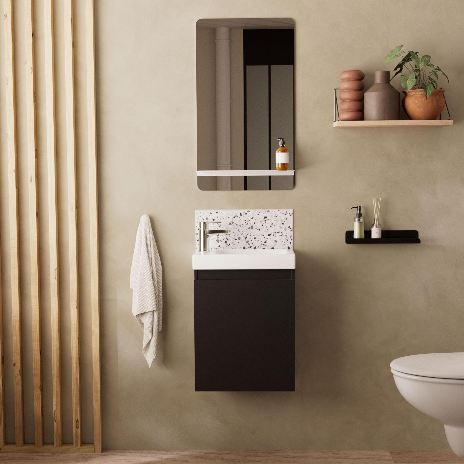Meuble Lave-mains Lisa + Miroir Tablette