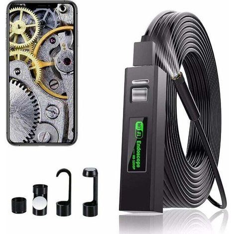 Caméra Endoscopique Wifi Avec Usb, Hd 1200p, Étanche Ip68, Avec 8 Led Pour Iphone, Android, Ipad, Mac, Pc Et Ordinateur Portable (câble Flexible De 1 M)