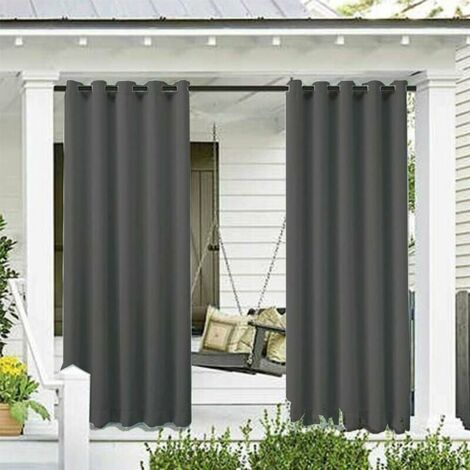 Rideaux Extérieurs Jardin Patio Gazebo Rideau Occultant Coupe-vent Protection Uv Résistant À La Moisissure, Rideaux