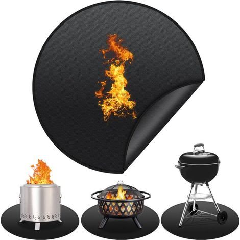 Tapis Anti-feu Rond, 120 Cm, Résistant À La Chaleur, Ignifugé, Pour Barbecue, Protège Les Cheminées, Les Sols, Les Barbecues Et Les Foyers, Les Pelouses Et Le Camping.