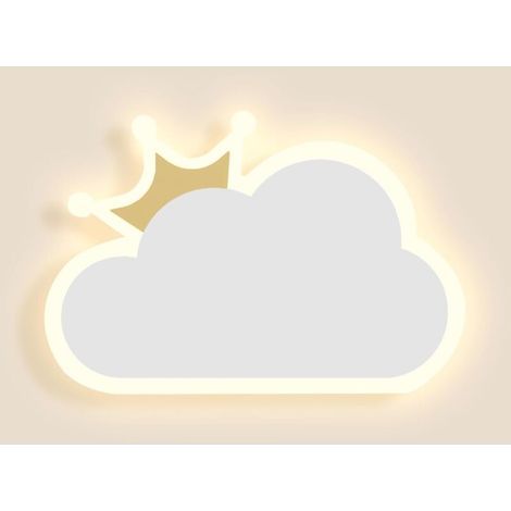 Applique Murale D'Intérieur, Applique Murale Led 14 W, Applique Murale Moderne En Forme De Nuage, Applique Murale Blanc Chaud Pour Chambre D'Enfant
