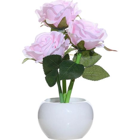 Rose Veilleuse Artificial Flower Table – Étanche Éclairage Led – Pour Extérieur – Rose