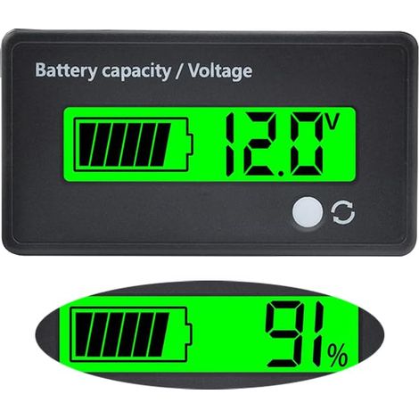 Battery Capacity Tension Metting With Alarm Dc 12v 24v 36v 48v 60v 72v 84v Indicateur De Testeur De Batterie Afficher L'Acide De Plomb Et L'Indicateur De Batterie Au Lithium (vert)
