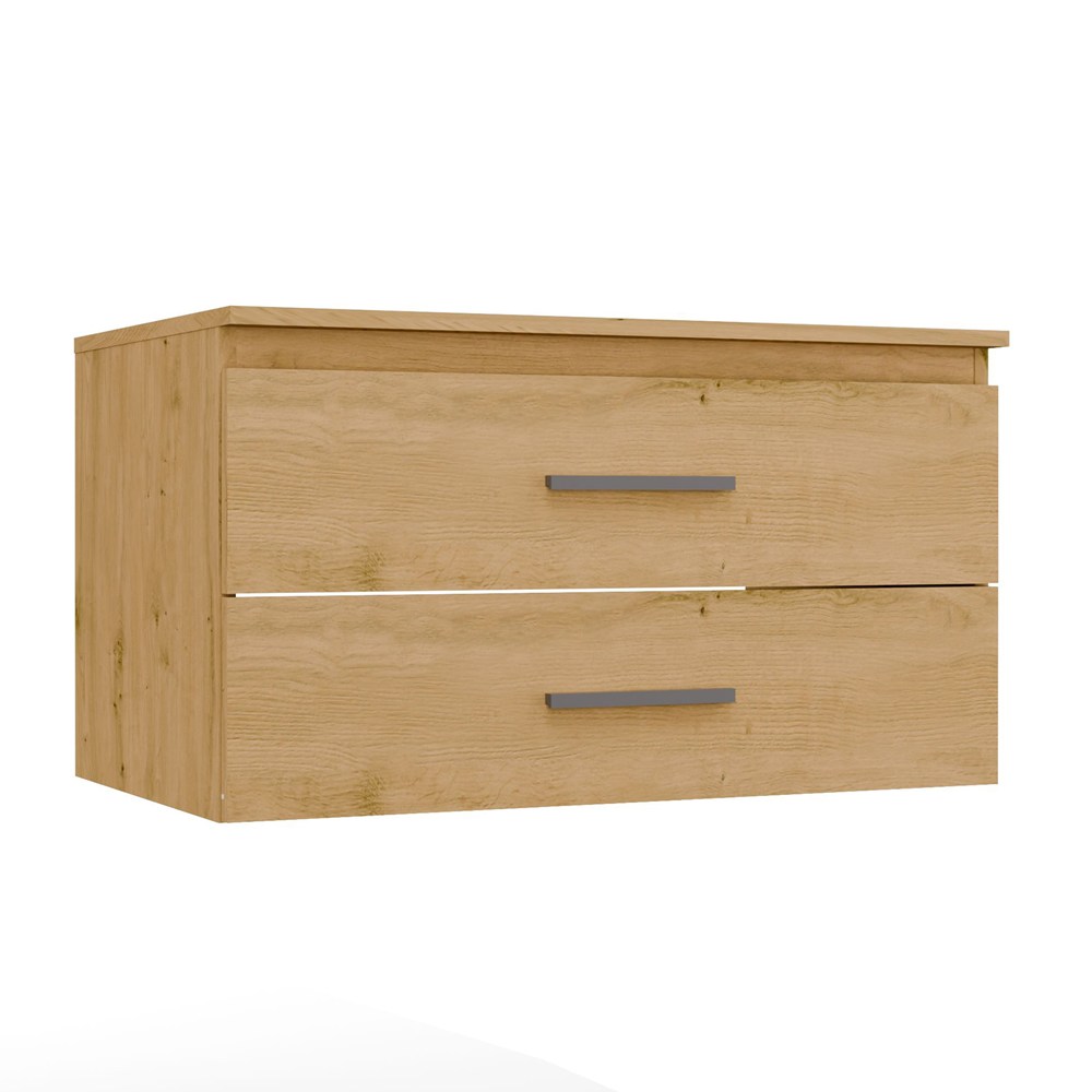 Nel 80 Waschtischunterschrank, Hängend, 2 Schubladen, Eiche Artisan