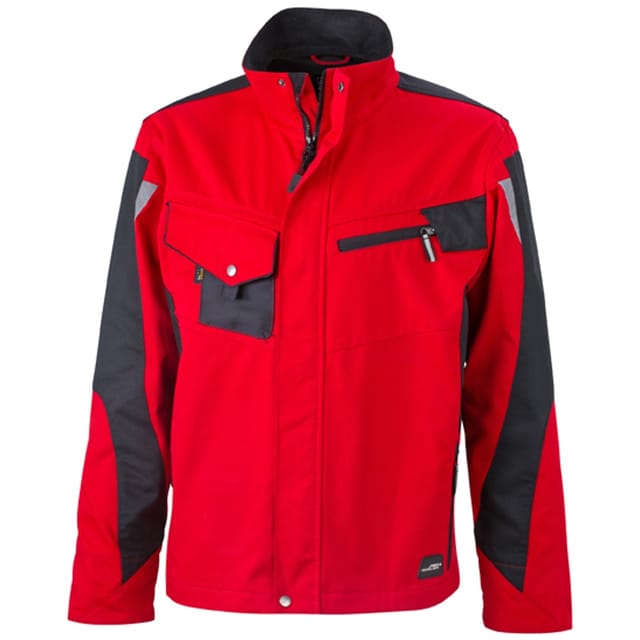 James&nicholson - Arbeitsjacke JN821 Gr. xl rot/schwarz