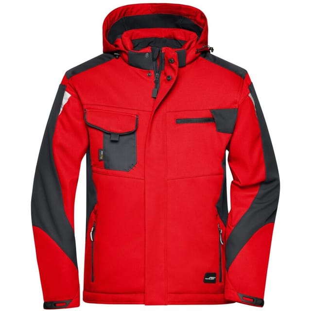 James&nicholson - Professionelle Softshelljacke mit Innenfutter JN824 Gr. xl red/black