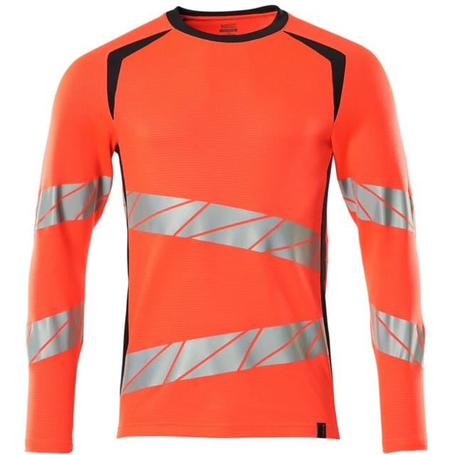 T-Shirt, langarm 19081-771-22210 Gr. 5XL hi-vis rot/schwarzblau - Mascot