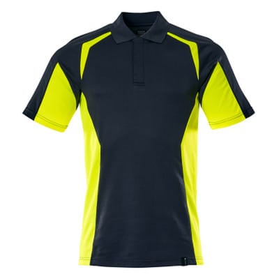 Mascot Polo-Shirt, moderne Passform Polo-shirt Gr. 4XL, schwarzblau/hi-vis gelb