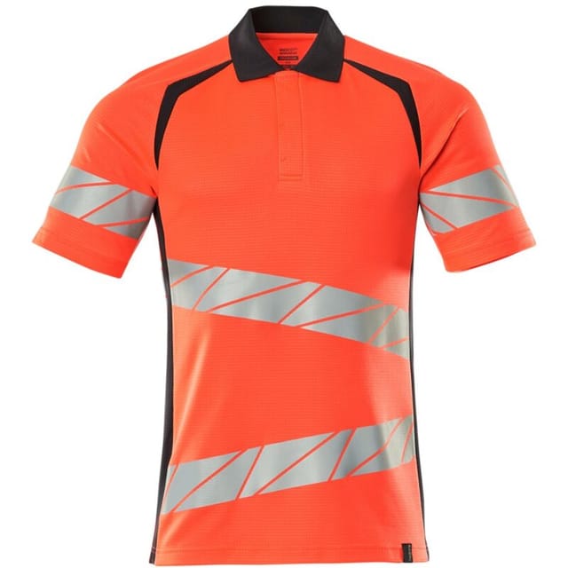 Mascot Polo-Shirt, moderne Passform Polo-shirt Gr. 5XLONE, Hi-vis rot/schwarzblau