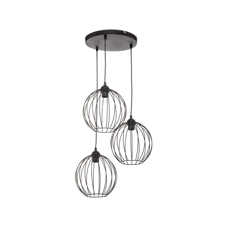 [gebraucht] B-ware Pendelleuchte Cumera Hängelampe 3-flammig Dimmbar Schwarz Eisen Ø52cm Lampe