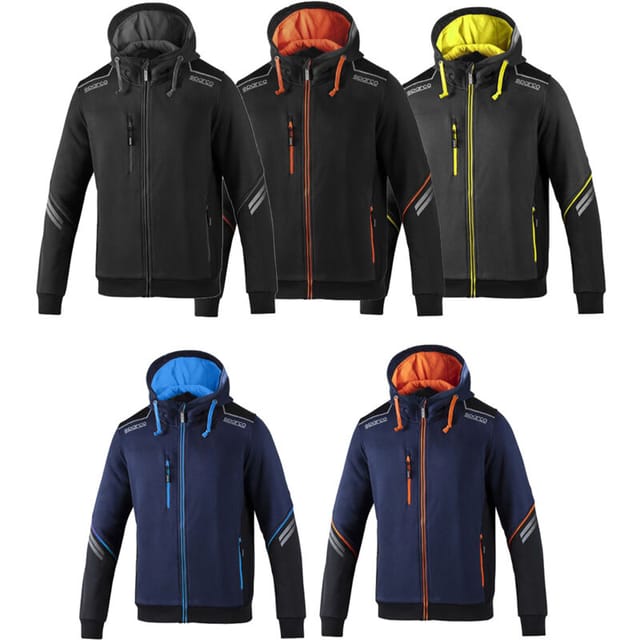 02414GSGF Arbeits-Sweatshirt mit Kapuze, Tech, durchgehender Reißverschluss, Colorado, Grau/Gelb, s - Sparco