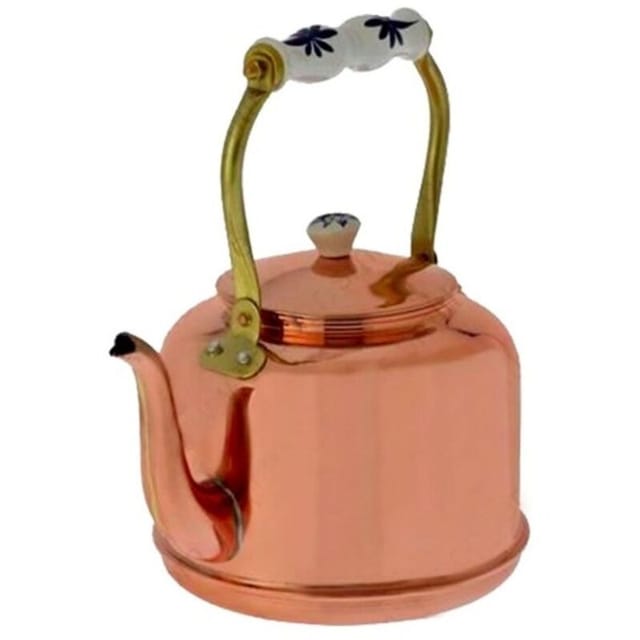 Wasserkessel, Teekessel - aus Kupfer, mit Porzellanhenkel, 1,5L