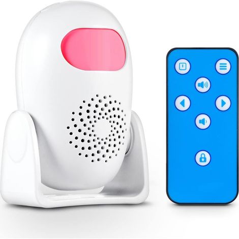 Motion Detector Alarm Indoor Motion Sensor Alarm With Remote Control 110db 4 Volume Levels Motion Detector Alert For Home Shop Store (1 Motion Detector, 1 Remote Control)