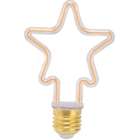 Led Light Bulb E27 Thread Socket Star Line Shape Retro Home Decoration Holiday Lighting Decor