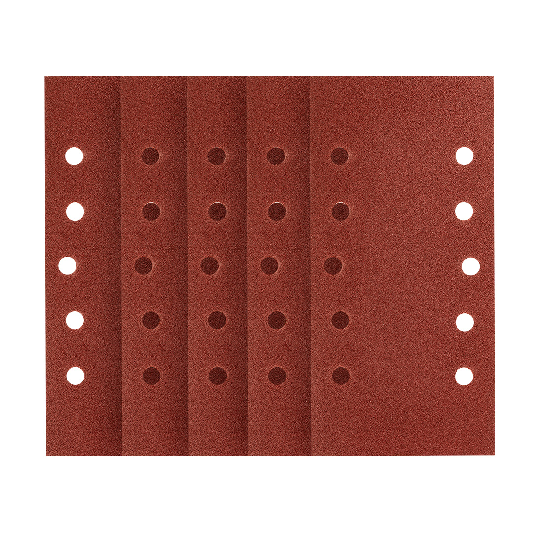Klett-schleifpapier 115 X 230 Mm, Körnung P100, 5 Stück, Mit 10 Löchern
