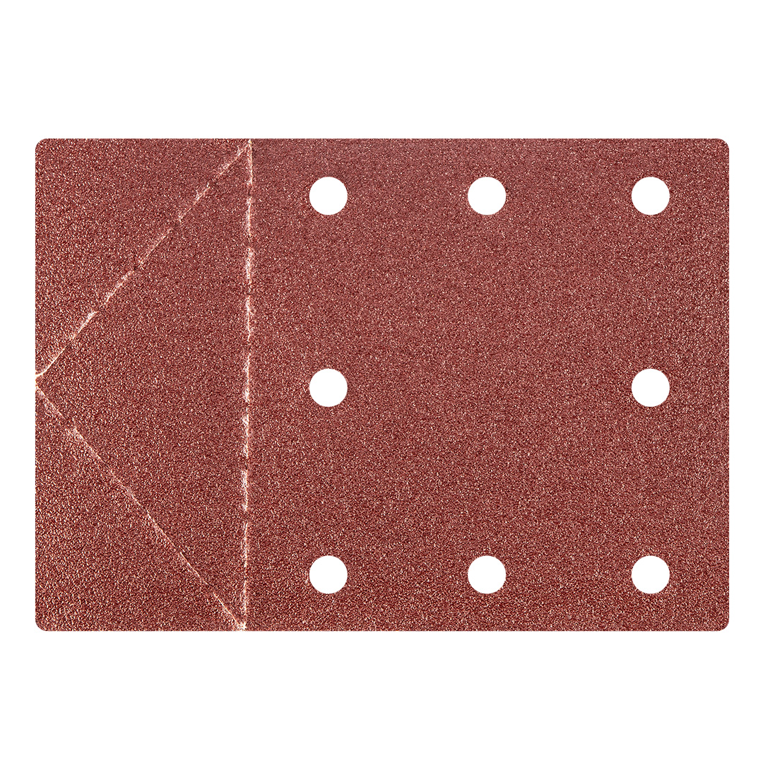 Schleifpapier 115 X 160 Mm, Mit 8 Löchern, Abreißperforation, Klettverschluss, P80, 3 Stück.