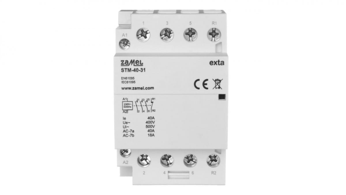 Modulares Installationsschütz 40a 3xno+1nc 230v Ac Typ: Stm-40-31 Ext10000298