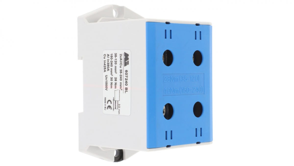 2-spur-schienenverbinder 35–240 Mm² Blau Euro Multiotl 240 2xal/cu 607240 Bl