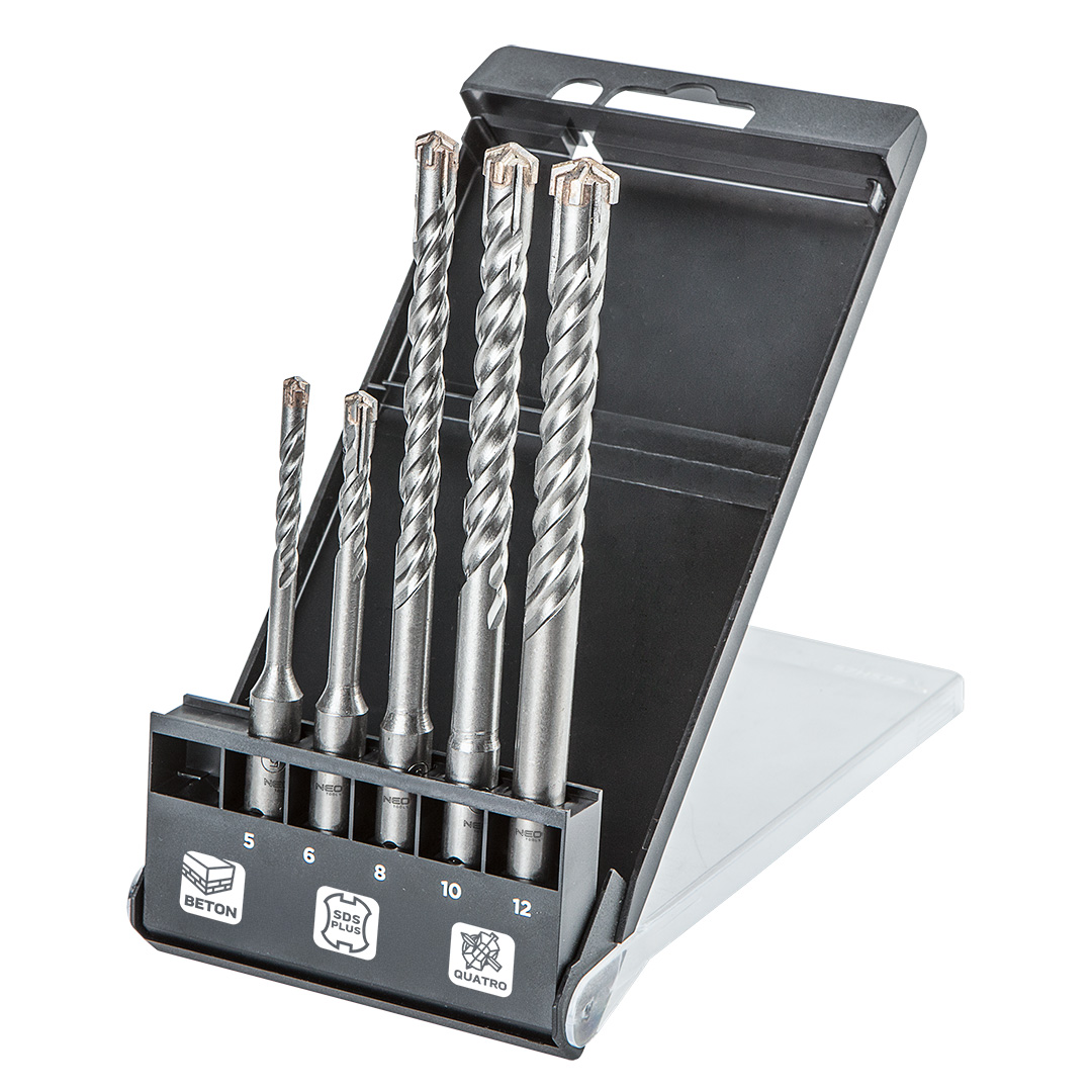 Sds Plus Betonbohrer-set, Quatro, 5-teilig – 5, 6 X 110 Mm + 8, 10, 12 X 160 Mm