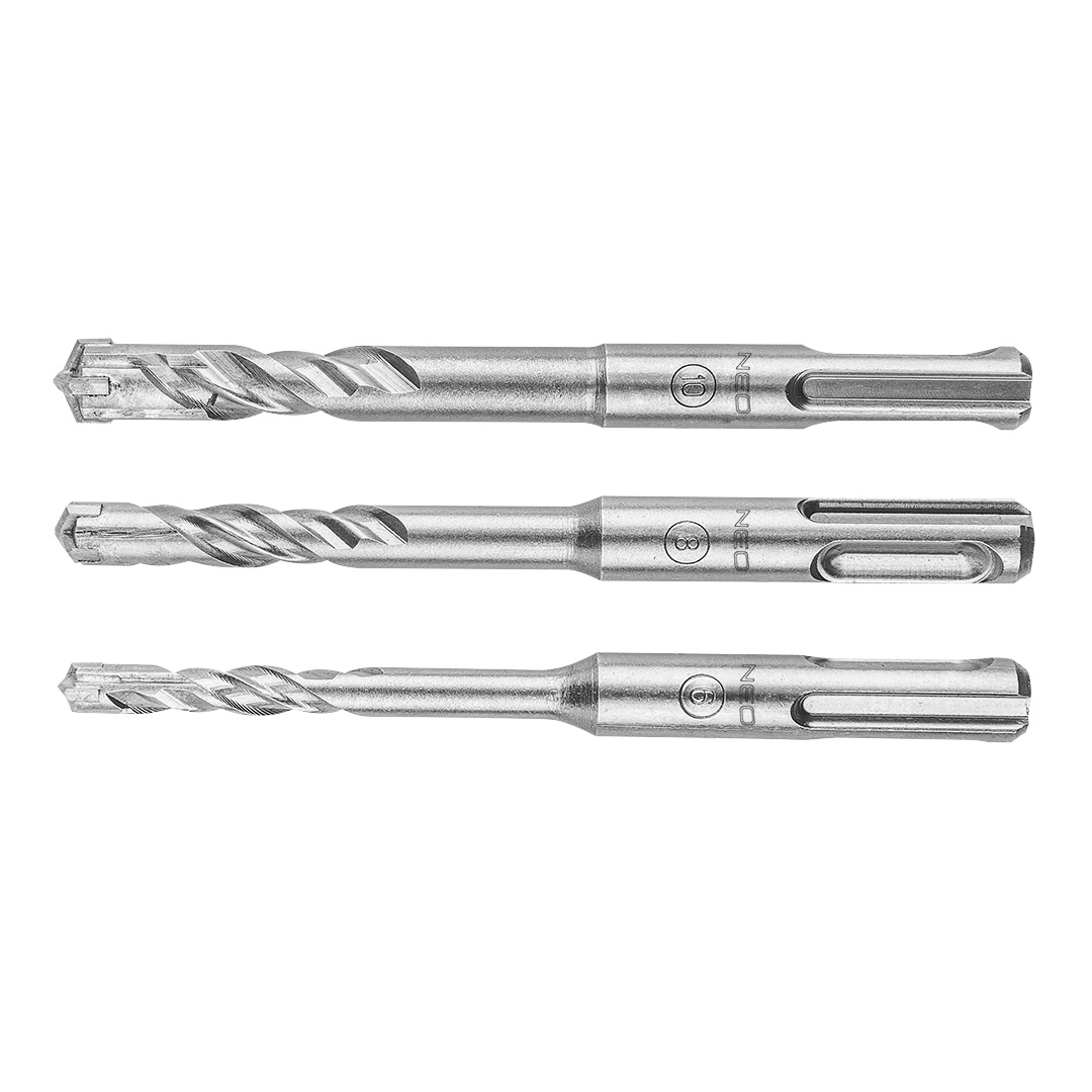 Sds Plus Betonbohrer-set, Quatro, 3er-set – 6, 8, 10 X 110 Mm