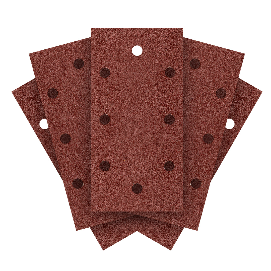 Klett-schleifpapier 93 X 185 Mm, Körnung 60, 5 Stück, Mit 8 Löchern