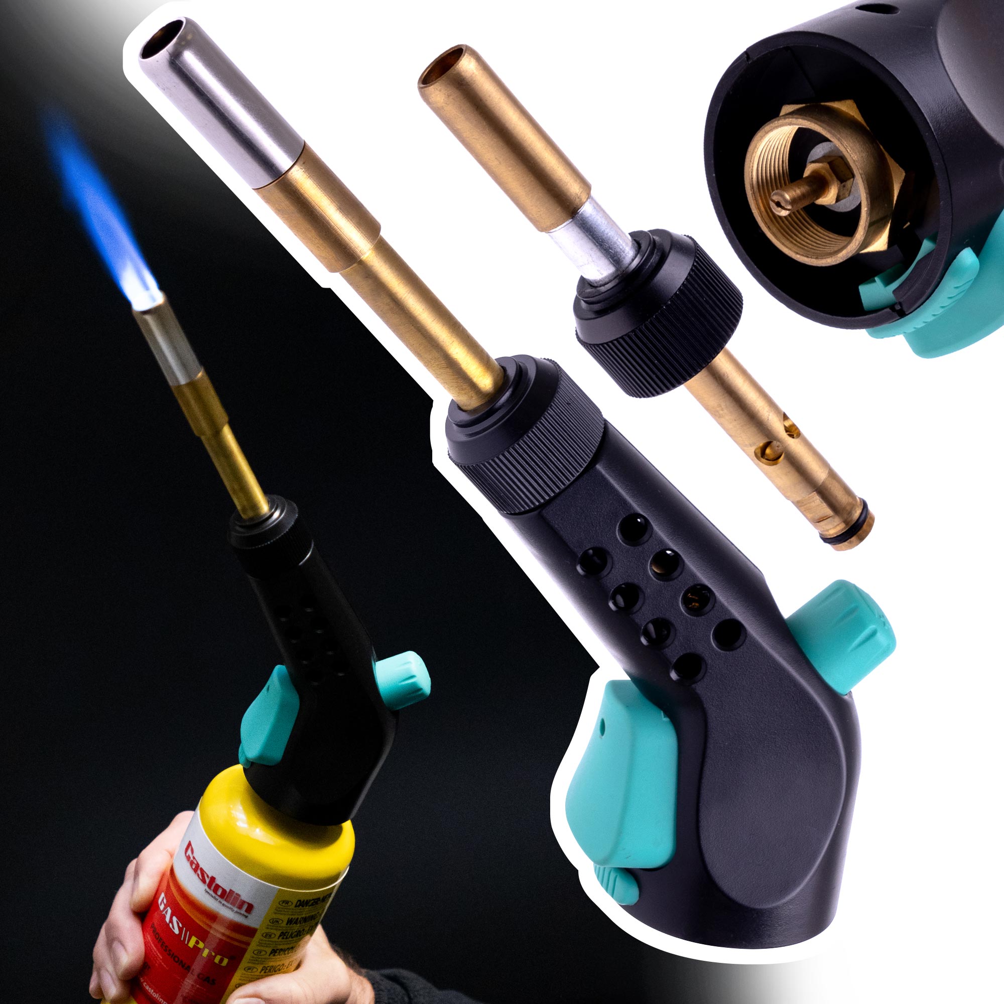 Mapp Propan-piezo-gasbrenner Mit Zwei Düsen Zum Weichlöten 019cga