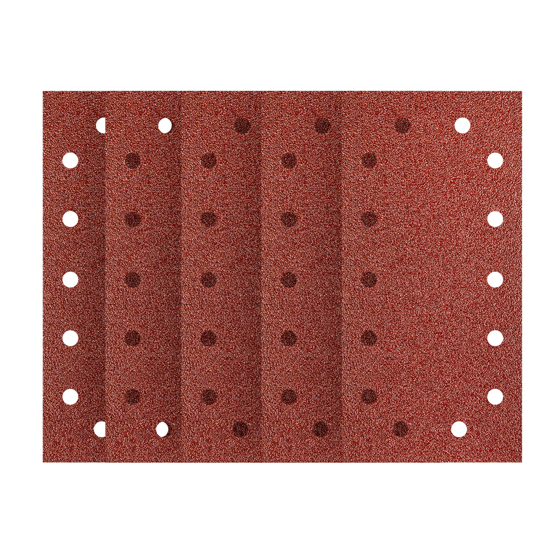 Klett-schleifpapier 115 X 230 Mm, Körnung P80, 5 Stück, Mit 14 Löchern
