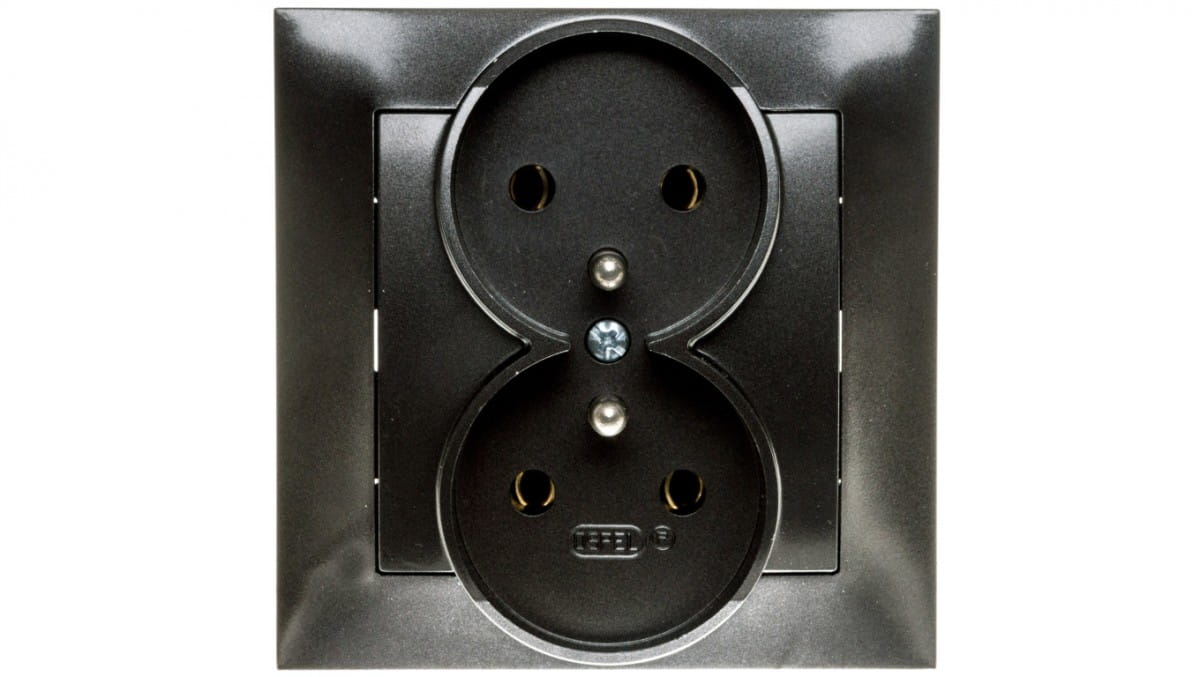 Impresja Doppelsteckdose Mit/ohne Anthrazit Gp-2yz/50