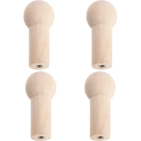 Hook Murale En Bois Naturel - Forme Branche - Auto-adhésif - Pour Serviettes Manteaux Chapeaux Clés - 4 Pièces