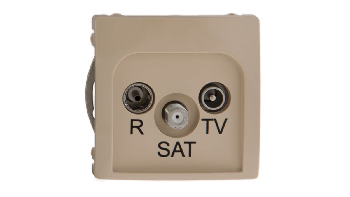 Simon Basic Rd/tv/sat Antennenbuchse, Beige, Bmzar-sat1.3/1.01/12