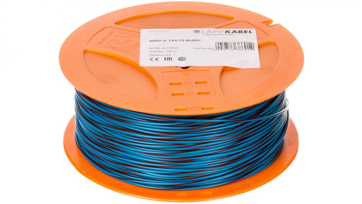 Installationskabel X05v-k 0,75 Blau/rot 4512252s /250m/