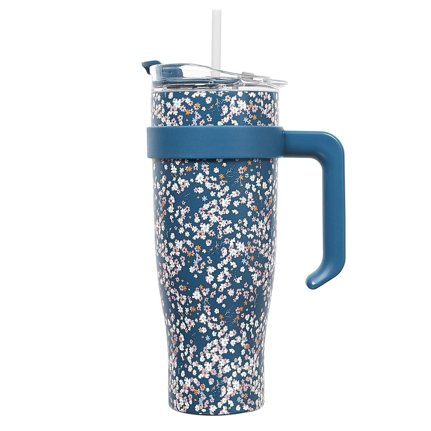 Miami Floral Thermobecher Blau