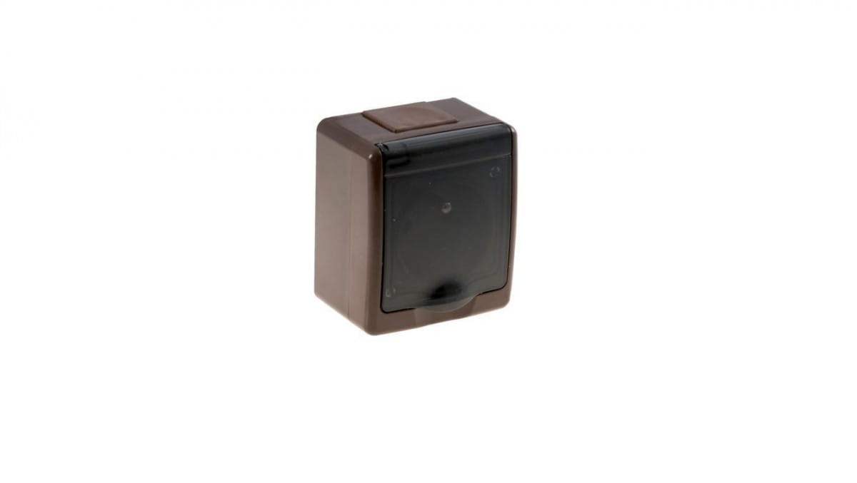 Beta Einzelsteckdose, Hermetisch, Braun, Rauchschutzklappe, Ip44 /d.3210g/1/