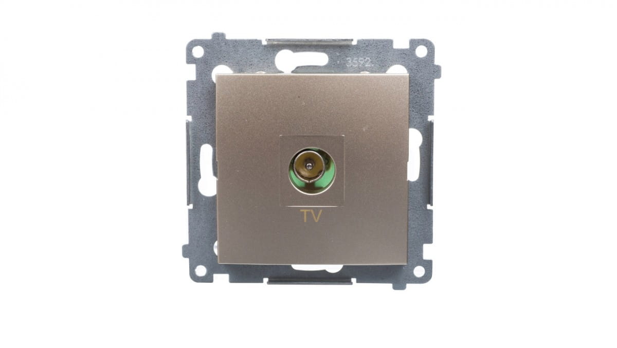 Simon 54 Tv-antennenanschlussbuchse, Mattgold Dak1.01/44